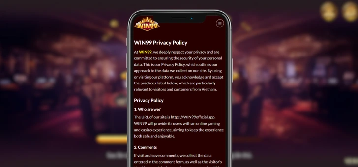 WIN99 Privacy Policy Banner