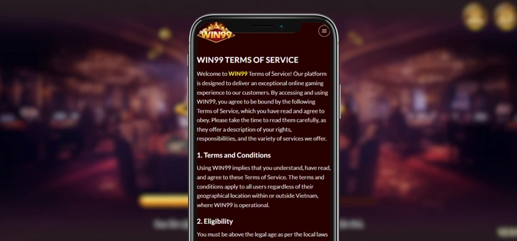 WIN99 Terms of Services Banner